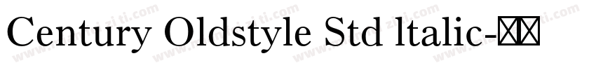 Century Oldstyle Std ltalic字体转换